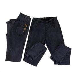 Размер 28. Рост 165-170. Современные женские джинсы Haul из стрейч материала цвета графит.