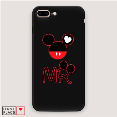 Матовый силиконовый чехол Mr Mouse на iPhone 7 Plus