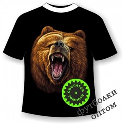 Подростковая футболка с медведем №354