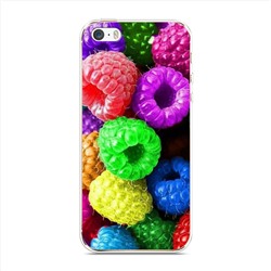 Силиконовый чехол Разноцветная малина на iPhone 5/5S/SE