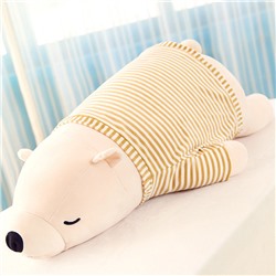 Мягкая игрушка спящий мишка в свитере белый 55 см