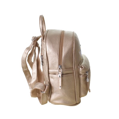 Стильный женский рюкзак Flort_Losterine из эко-кожи золотистого цвета.