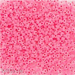 Бисер Розовый прозрачный матовый с цветным центром 10/0, круг.отв., 20гр Preciosa