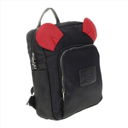 Стильный рюкзак Alilai черного цвета с красными ушками.