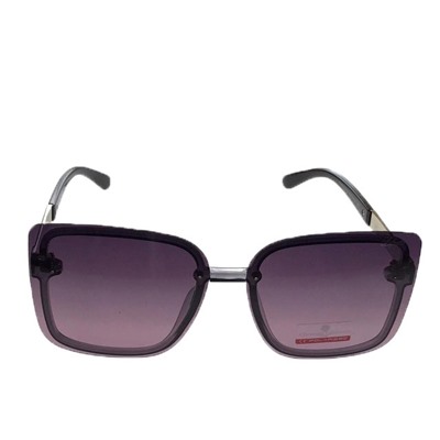 Стильные женские очки оверсайз Zagga чёрного цвета с затемнёнными чёрно-розовыми линзами.