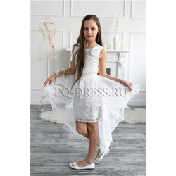 Платье нарядное со съемной юбкой "Валерия", цвет белый