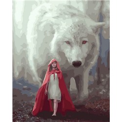 Картина по номерам 40х50 OK 10282 Эксклюзив!!! Девушка и волк