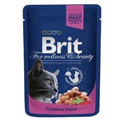 Brit Premium пауч д/кошек лосось/форель 100г 100306