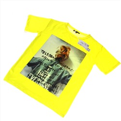Размер 44-46. Стильная женская футболка Everyone_Life желтого цвета.