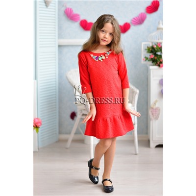 Платье нарядное для девочки арт. ИР-1604, цвет красный