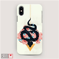 Пластиковый чехол Змея в розах на iPhone X (10)
