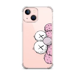 Противоударный силиконовый чехол KAWS pink на iPhone 13 mini