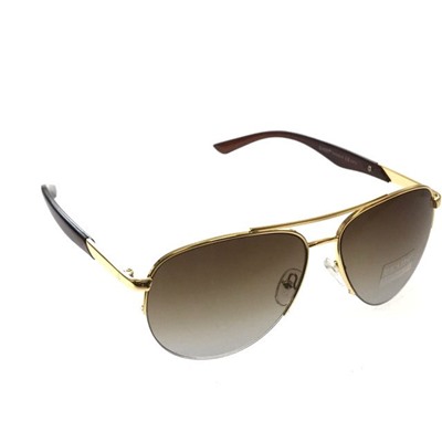 Стильные очки-капельки унисекс Aetz в золотистой оправе с линзами кофейно-графитового цвета.