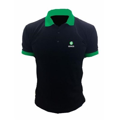 Рубашка поло с логотипом Grass (размер L) черная