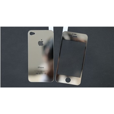 Зеркальное защитное стекло для iPhone 4/4s (2 шт)