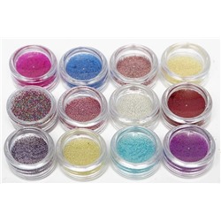Набор для дизайна ногтей Lilly Beauty бисер-бульонки 12 шт разных цветов