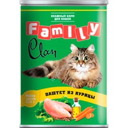 CLAN FAMILY консервы д/кошек 415г паштет из курицы  №27