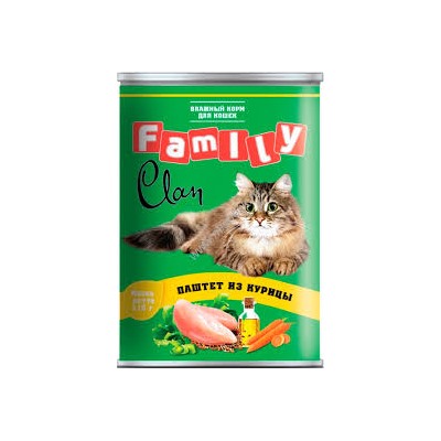 CLAN FAMILY консервы д/кошек 415г паштет из курицы  №27