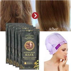 Маска-шапочка кератиновая паровая для лечения волос быстрое 5 кратное восстановление aliver mask steam hair