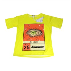 Размер 44-46. Стильная женская футболка Wishion_Eye желтого цвета.