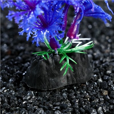 Растение искусственное аквариумное, 3 х 13 см, фиолетовое, 1 шт.