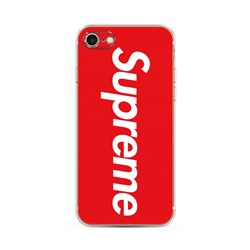 Силиконовый чехол Supreme на красном фоне на iPhone 7