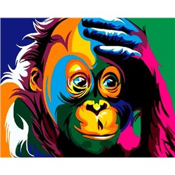 Картина по номерам 40х50 GX 3964 Радужная шимпанзе
