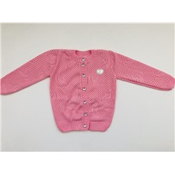 Детская вязаная кофта "Ажур" розового цвета