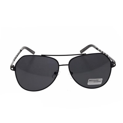 Стильные мужские очки-капли Marsel в чёрной оправе с чёрными линзами.