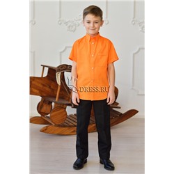 Рубашка короткий рукав, хлопок, цвет оранж