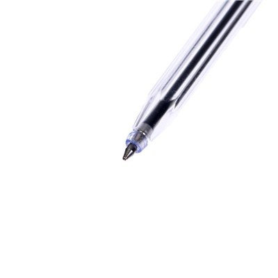 Ручка шариковая, поворотная, линия 1,0 мм., стержень синий, корпус прозрачный