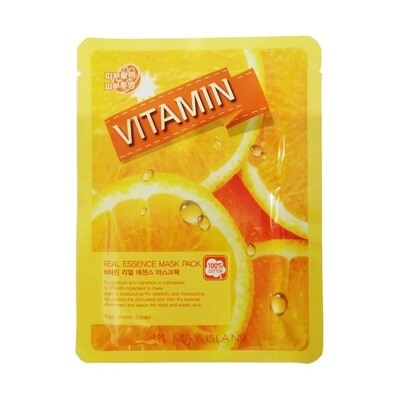 KR/ MAY ISLAND Real Essence Mask Pack Vitamin Маска-салфетка для лица Витамин, 25мл