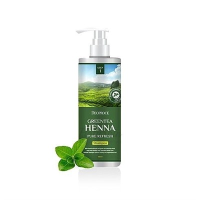 "Зеленый чай" Шампунь д/волос Deoproce Green Tea Henna Pure Refresh Shampoo 200 мл. №1360