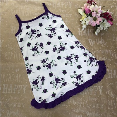 Рост 152 (детальные размеры на фото). Подростковая ночная сорочка Nightgown с принтом аметистового цвета.