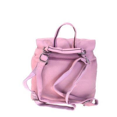 Стильная женская сумка-рюкзак Flora_Resolter из эко-кожи розового цвета.