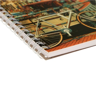 Альбом А4, 40 листов на гребне "Набережная", обложка мелованный картон, блёстки, блок 100 г/м²