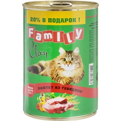 CLAN FAMILY консервы для кошек 340г паштет из Телятины  №29