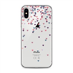 Силиконовый чехол Посыпка сердечки на iPhone X (10)