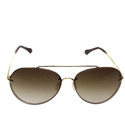 Стильные очки-капельки унисекс Aetz в золотистой оправе с затемнёнными линзами кофейного цвета.