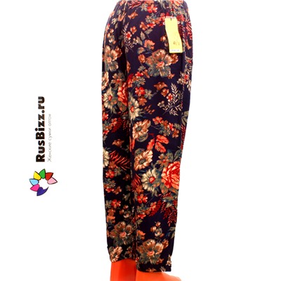 Рост 160-170. Размер 42-48. Легкие летние штаны Bodrum из бамбукового волокна с оригинальным принтом.
