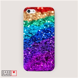 Пластиковый чехол Блестящая радуга рисунок на iPhone 5C