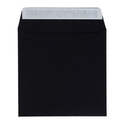 Конверт почтовый 160х160мм чистый, без окна, силиконовая лента, 120 г/м, чёрный