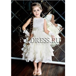 Платье нарядное для девочки арт.ua-036, цвет молочный