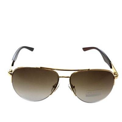 Стильные очки-капельки унисекс Aetz в золотистой оправе с линзами кофейно-графитового цвета.