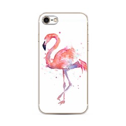 Силиконовый чехол Акварельный фламинго на iPhone 7