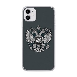 Силиконовый чехол Герб России серый на iPhone 11