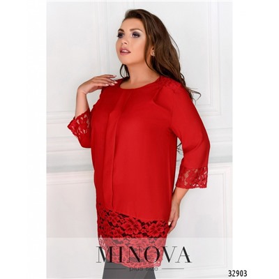 Блуза №4090-1-красный