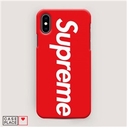 Пластиковый чехол Supreme на красном фоне на iPhone X (10)