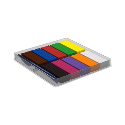 Пластилин 10 цветов, 180 г, ErichKrause ArtBerry, премиум, с алоэ вера, со стеком, индивидуальная упаковка брусков, в картонной упаковке
