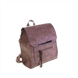 Миниатюрная сумка-рюкзачок Tom_Seng из эко-кожи светло-пурпурного цвета с переходами.